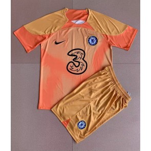 Chelsea Målvakt kläder Barn 2022-23 Hemmatröja Kortärmad (+ korta byxor)